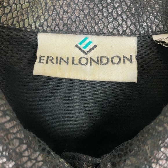 Erin London Faux Snakeskin Button Down Soft Jacket, Size XL, Black Reptile Prin - Picture 3 of 7